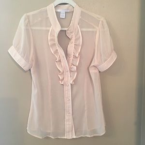 Charlotte Russe sheer blouse shirt sleeved